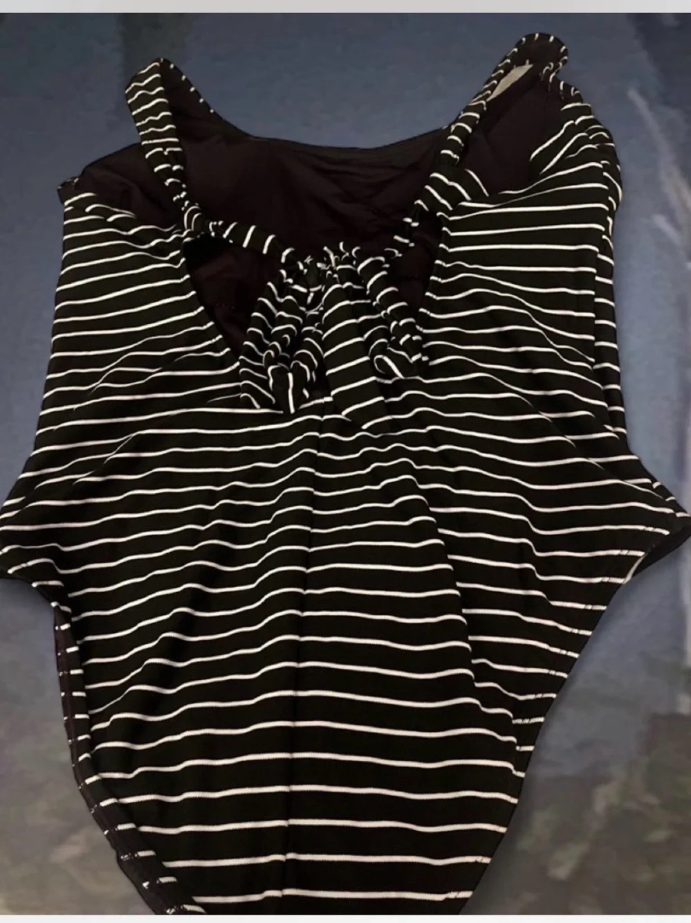 Black & White Striped One-Piece Swimsuit